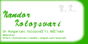 nandor kolozsvari business card